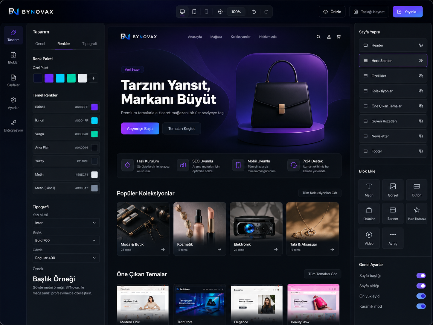 Sektörünüze uygun tasarımlar